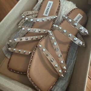 Steve Madden Tan Studded Cage Sandals
